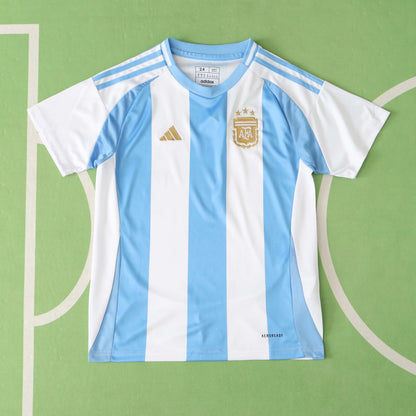 Argentina 2024/25 Kids Home Football Kit – Messi #10 (Jersey + Shorts)