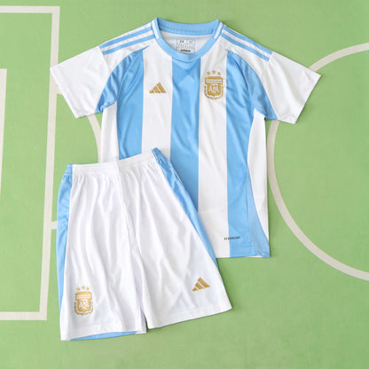 Argentina 2024/25 Kids Home Football Kit – Messi #10 (Jersey + Shorts)