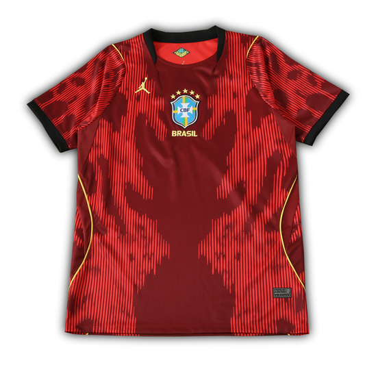 Shop the Brazil 2025/26 red concept football jersey with a bold abstract design and premium feel. Lightweight, breathable and perfect for everyday wear.