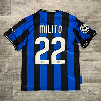 Inter Milan 09/10 Home Football Jersey – Milito #22, Balotelli #45