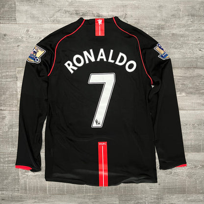 Manchester United 2007/08 Away Football Jersey – Ronaldo #7, Rooney #10