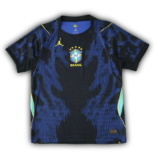 Brazil 2025/26 black and blue concept football jersey with abstract pattern and gold detailing