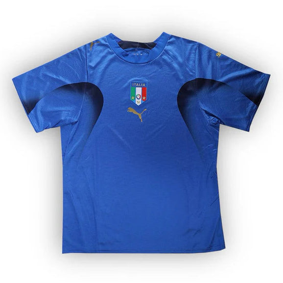 Italy 2006 home football jersey featuring Del Piero #7 and Totti #10 in World Cup-winning blue design
