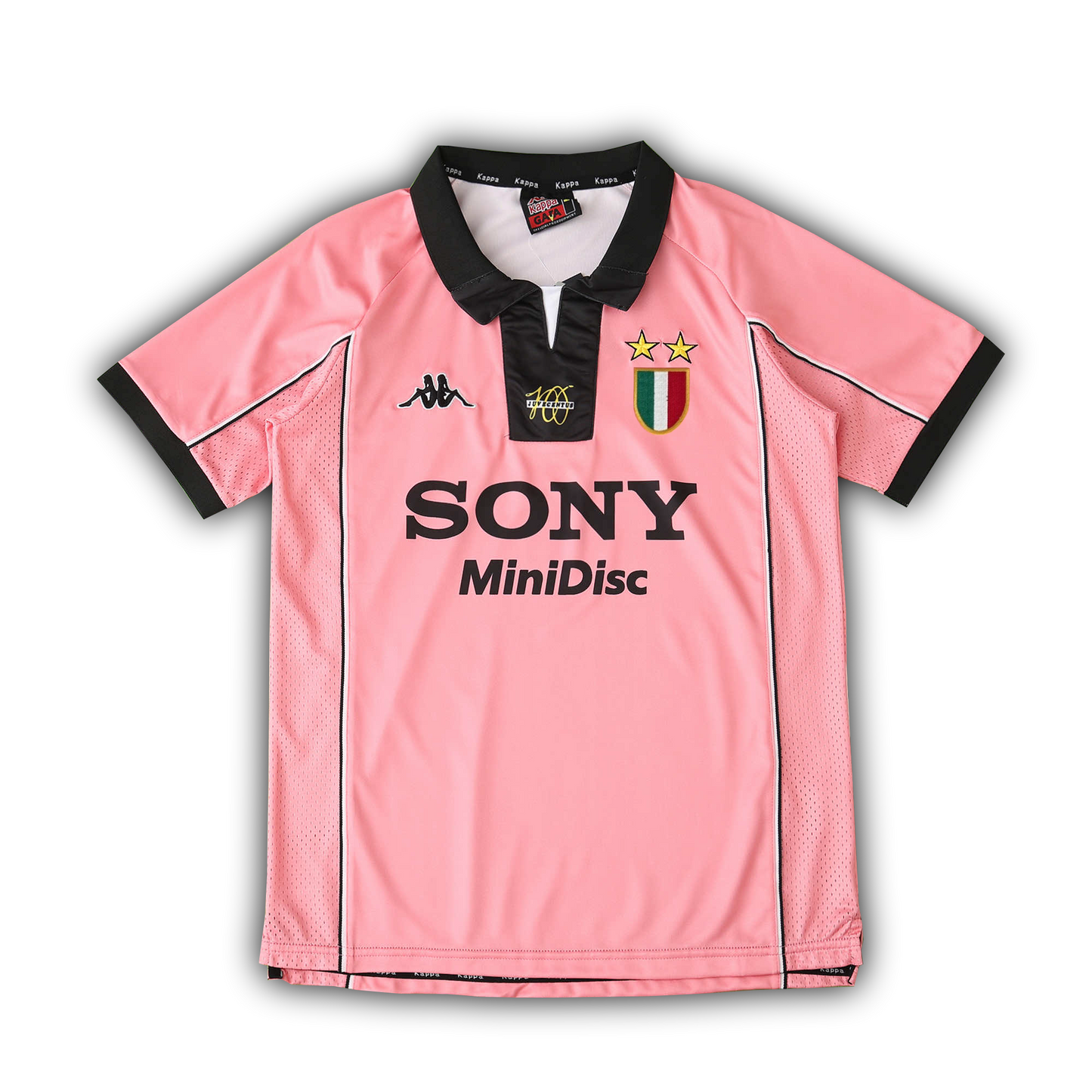 Juventus 1997/98 away retro football jersey with Zidane, Del Piero, Inzaghi, and Davids