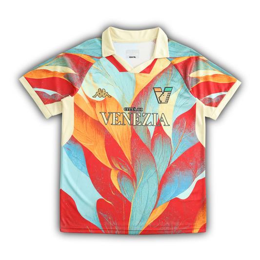 Venezia 2024/25 special edition football jersey with marble flame design and retro collar – fan version